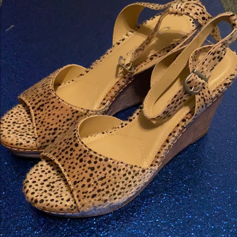 Dalmatian Print Wedges with Ankle Strap